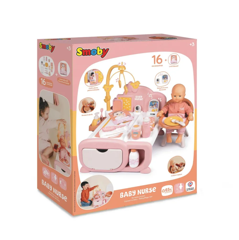 Smoby Nurserie cocoon 3 en 1 Baby Nurse^ Mobilier Pour Poupons