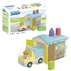 Playmobil Ouvrier avec camion et garage Junior 71686^ La Ville, La Police Et Les Secours