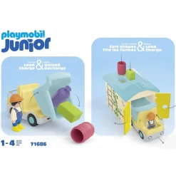 Playmobil Ouvrier avec camion et garage Junior 71686^ La Ville, La Police Et Les Secours