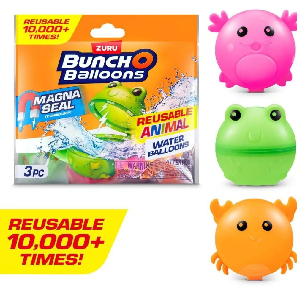 Zuru Pack de 3 bombes à eaux animaux - Bunch o balloons^ Jeux D'Eau Et De Plage