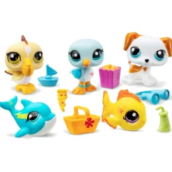Bandai Pack de 5 Pets thème plage Little Petshop^ Mini-Univers