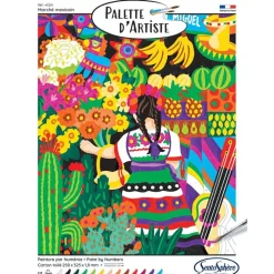 Sentosphu00e8re Palette d'artiste marché mexicain^ Peinture