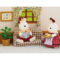 Sylvanian Families Papa Lapin chocolat et salon – 2201^ Mini-Univers