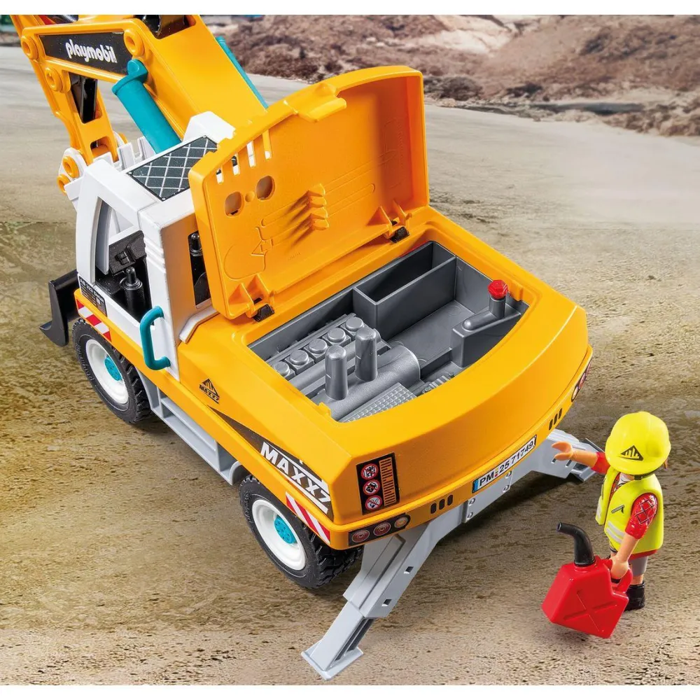 Playmobil Pelleteuse mécanique et ouvrier Action Heroes 71749^ La Ville, La Police Et Les Secours
