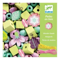 Djeco Perles En Bois, Thème Feuilles Et Fleurs, Marque^ Perles, Bijoux Et Perles À Repasser