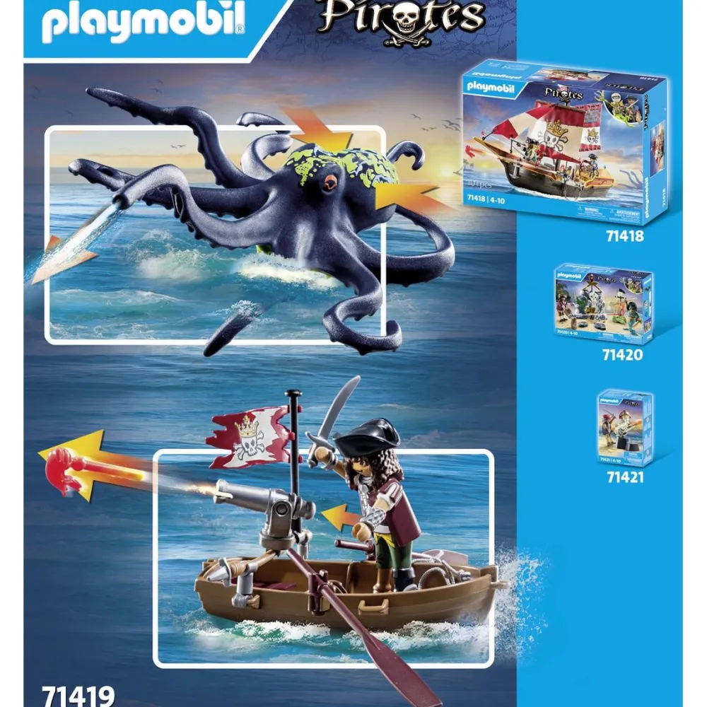 Playmobil Pirate avec pieuvre géante pirate 71419^ Les Pirates, Chevaliers, Cowboys Et Indiens
