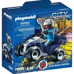 Playmobil - City Action, Policier Et Quad Avec Moteur De Rétro-friction^ La Ville, La Police Et Les Secours