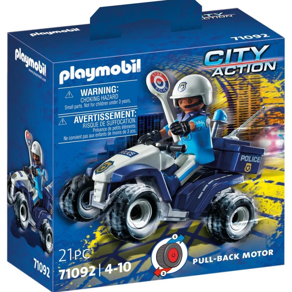 Playmobil - City Action, Policier Et Quad Avec Moteur De Rétro-friction^ La Ville, La Police Et Les Secours