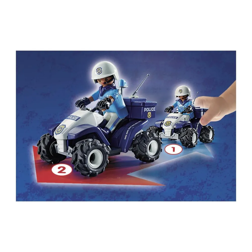 Playmobil - City Action, Policier Et Quad Avec Moteur De Rétro-friction^ La Ville, La Police Et Les Secours