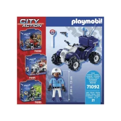 Playmobil - City Action, Policier Et Quad Avec Moteur De Rétro-friction^ La Ville, La Police Et Les Secours