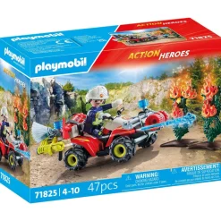 Playmobil Pompier avec quad et arbustes enflammés ACTION HEROES 71825^ La Ville, La Police Et Les Secours