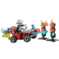 Playmobil Pompier avec quad et arbustes enflammés ACTION HEROES 71825^ La Ville, La Police Et Les Secours