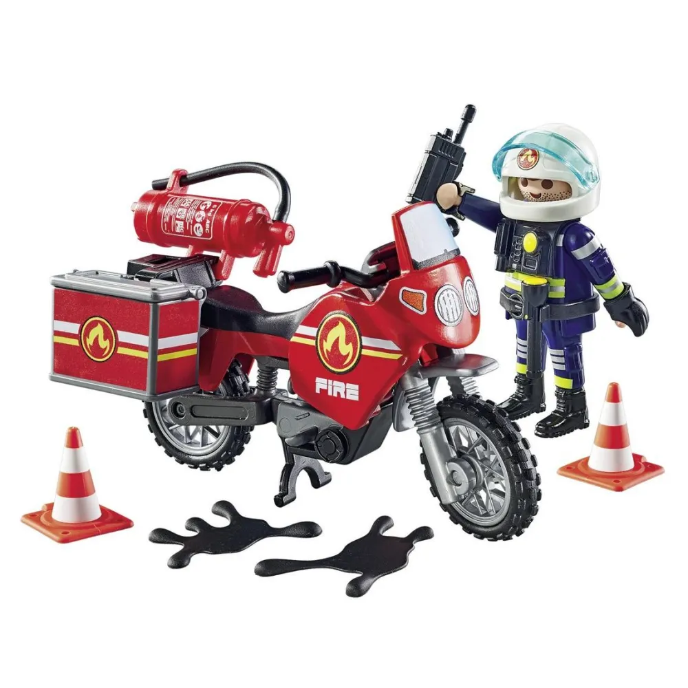 Playmobil Pompier et moto Action heroes 71466^ La Ville, La Police Et Les Secours