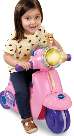 Varta Porteur Scooter Interactif rose 3 en 1^ Trotteurs, Pousseurs, Porteurs Et Bascules