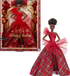 Mattel Poupée Barbie Joyeux Noel Brune^ Poupées Mannequins