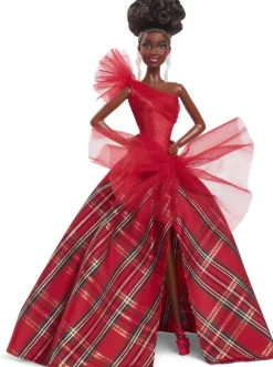 Mattel Poupée Barbie Joyeux Noel Brune^ Poupées Mannequins