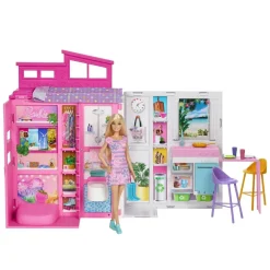 Mattel Poupée Barbie maison de vacances à emporter^ Poupées Mannequins