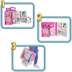 Mattel Poupée Barbie maison de vacances à emporter^ Poupées Mannequins