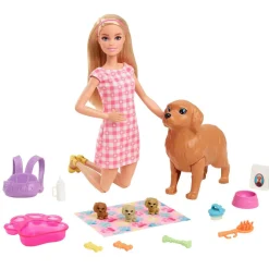 Mattel Poupée Barbie naissance des chiots^ Poupées Mannequins|Mini-Univers