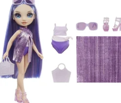 MGA Poupée Rainbow High Swim et Style - Violet^ Poupées Mannequins