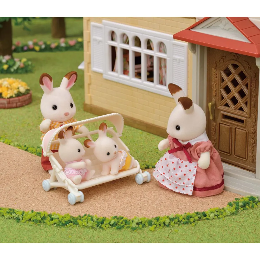 Sylvanian Families Poussette Triple - 5533^ Mini-Univers|Les Héros Et Personnages