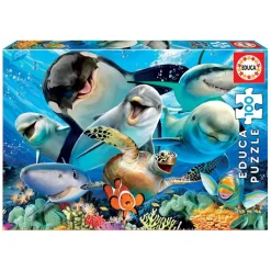 Educa Borras Puzzle 100 Pièces - Selfie Sous L'eau Avec Animaux Marins, 40/28^ Puzzles De 100 À 499 Pièces