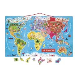 Janod Puzzle 92 pièces magnétique du monde^Enfant Puzzles Bébés Et Enfants