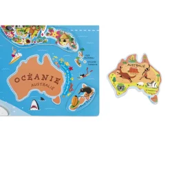 Janod Puzzle 92 pièces magnétique du monde^Enfant Puzzles Bébés Et Enfants