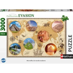 Nathan Puzzle 3000 pièces Merveilles du monde moderne - Collection évasion^ Puzzles De Plus De 2000 Pièces