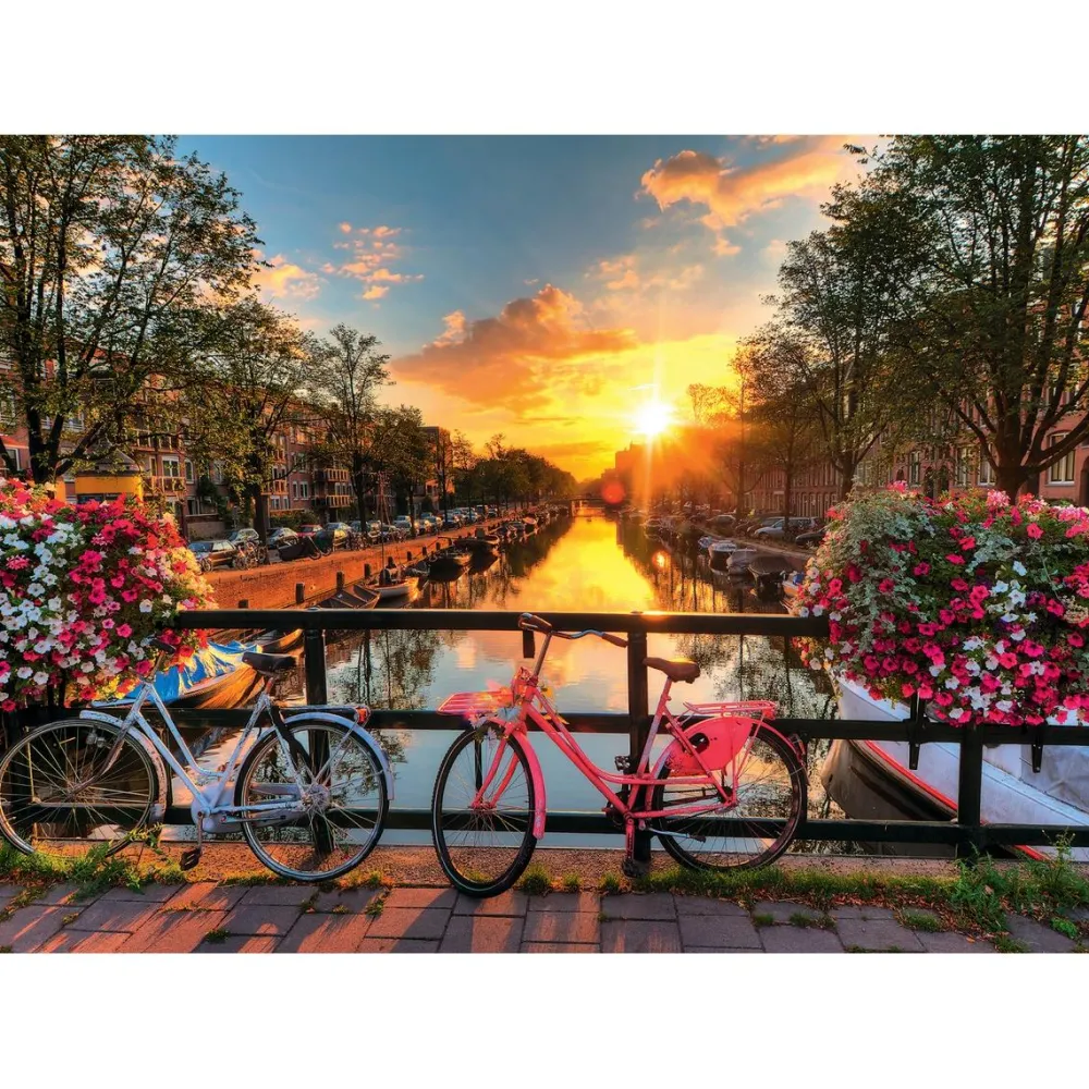 Ravensburger Puzzle 1000 pièces - Amsterdam à vélo^ Puzzles De 1000 À 1499 Pièces
