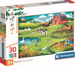 Clementoni Puzzle 30 pièces SuperColor - Animaux De La Ferme^Enfant Puzzles Bébés Et Enfants