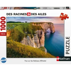 Nathan Puzzle 1000 pièces Vue surles falaises d'Etretat - Collection Des Racines et des Ailes^ Puzzles De 1000 À 1499 Pièces