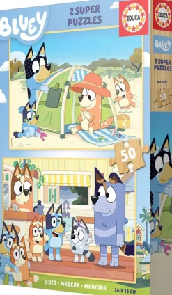 Educa Borras Puzzle Bluey En Bois, 2x50 Pièces^Enfant Puzzles Bébés Et Enfants
