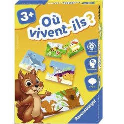 Ravensburger Puzzle duo : Où vivent-ils ?^ Apprentissage Des Animaux Et De La Nature