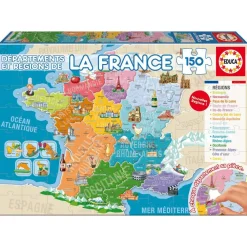 Educa Borras Puzzle 150 Départements Et Régions De La France^ Puzzles De 100 À 499 Pièces