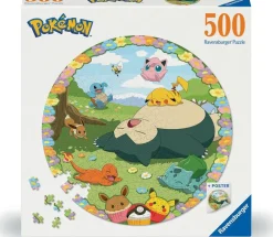 Ravensburger Puzzle Rond 500 Pièces Pokemon En Fleurs^ Puzzles De 500 À 999 Pièces
