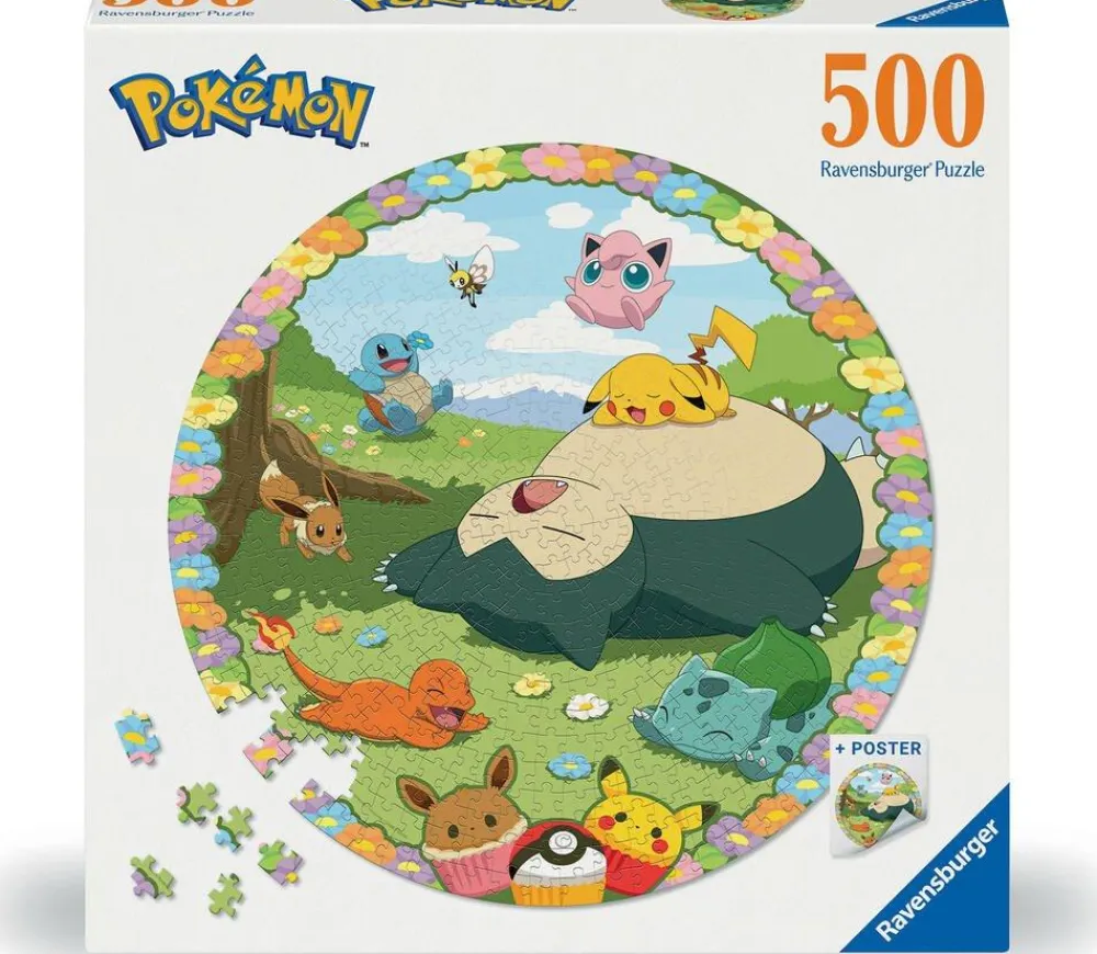 Ravensburger Puzzle Rond 500 Pièces Pokemon En Fleurs^ Puzzles De 500 À 999 Pièces