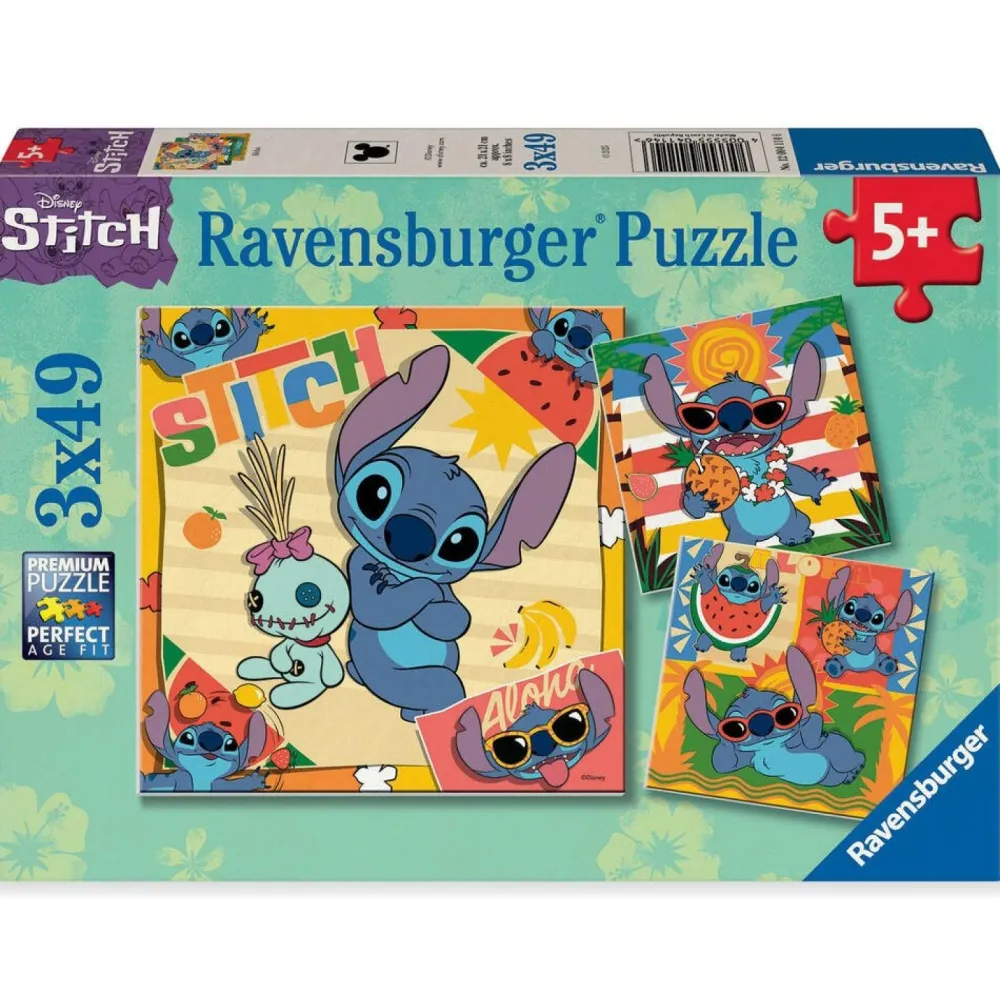 Ravensburger Puzzle 3x49 pièces - ALOHA ! Stitch^Enfant Puzzles Bébés Et Enfants