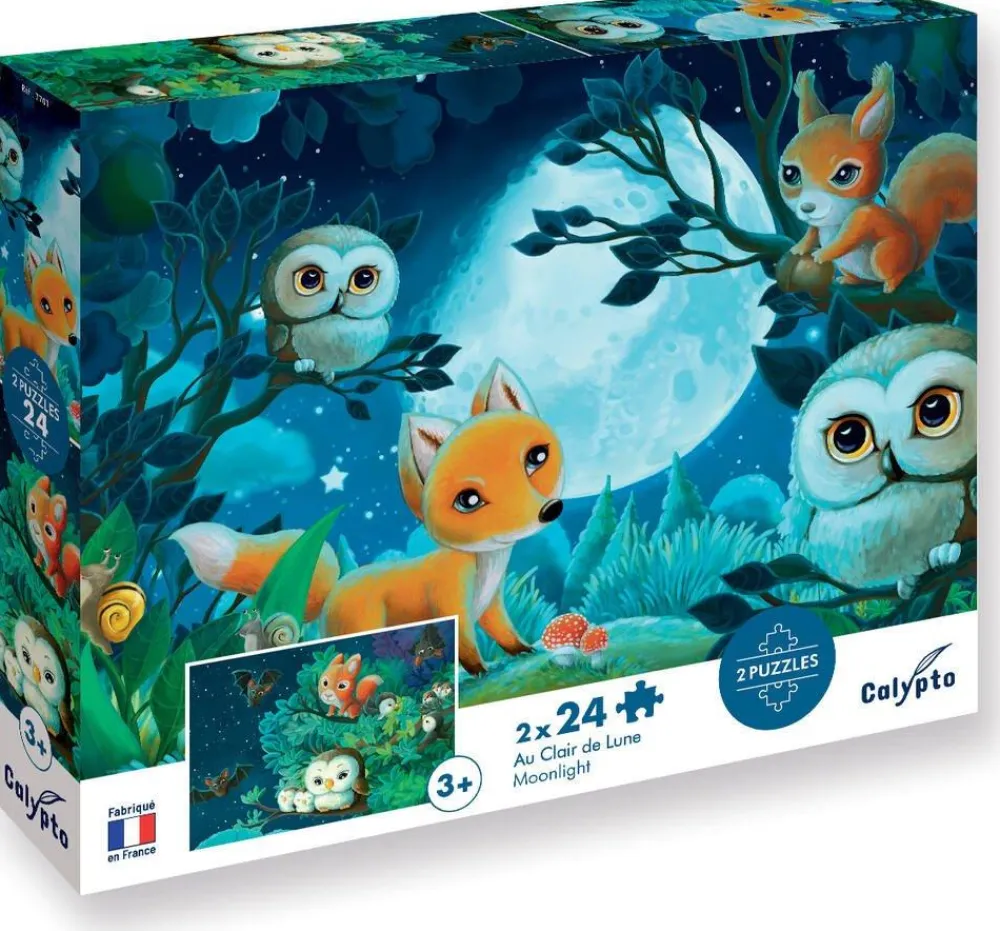 Sentosphu00e8re Puzzle 2x24 pièces Au clair de lune^Enfant Puzzles Bébés Et Enfants