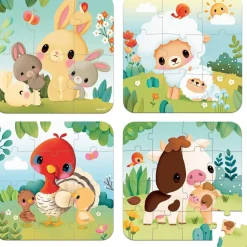 Janod Puzzles Évolutifs avec animaux de la ferme^Enfant Puzzles Bébés Et Enfants