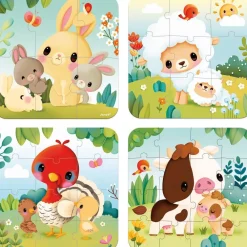 Janod Puzzles Évolutifs avec animaux de la ferme^Enfant Puzzles Bébés Et Enfants