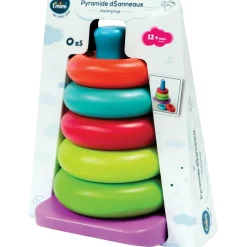 T'mimi Pyramide d'anneaux multicolore^ Jouets À Encastrer Et À Empiler