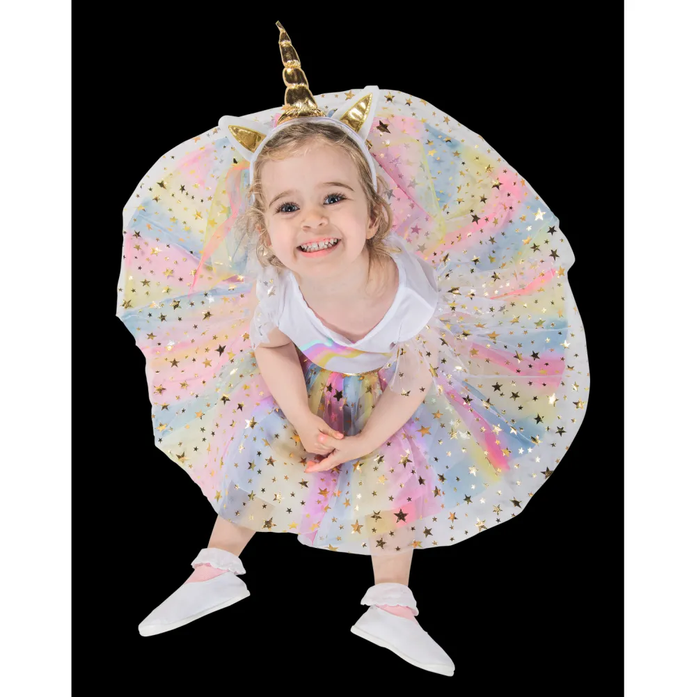 Robe Licorne avec serre-tête - taille 3/4 ans^ Déguisements Princesses Et Fées