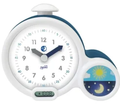 Pabobo Réveil Kid Sleep Clock Bleu - Apprentissage de l'heure et Veilleuse Intégrée^ Réveils