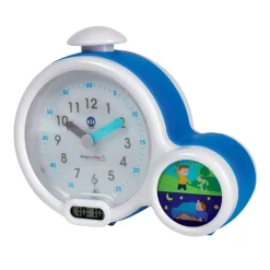 Pabobo Réveil Kid Sleep Clock Bleu - Apprentissage de l'heure et Veilleuse Intégrée^ Réveils