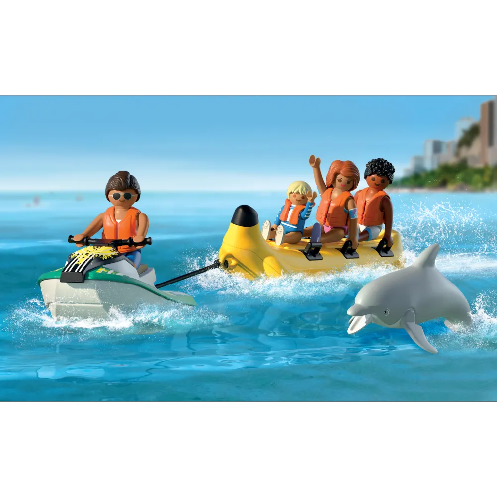 Playmobil Scooter des mers, banane tractée avec 4 personnages - My life 71905^ Le Sport, Les Loisirs Et Les Vacances