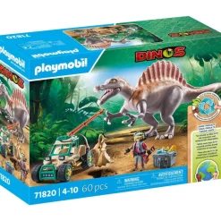 Playmobil Spinosaure, chercheur et véhicule à grue Dinos 71820^ Les Dinosaures Et La Préhistoire