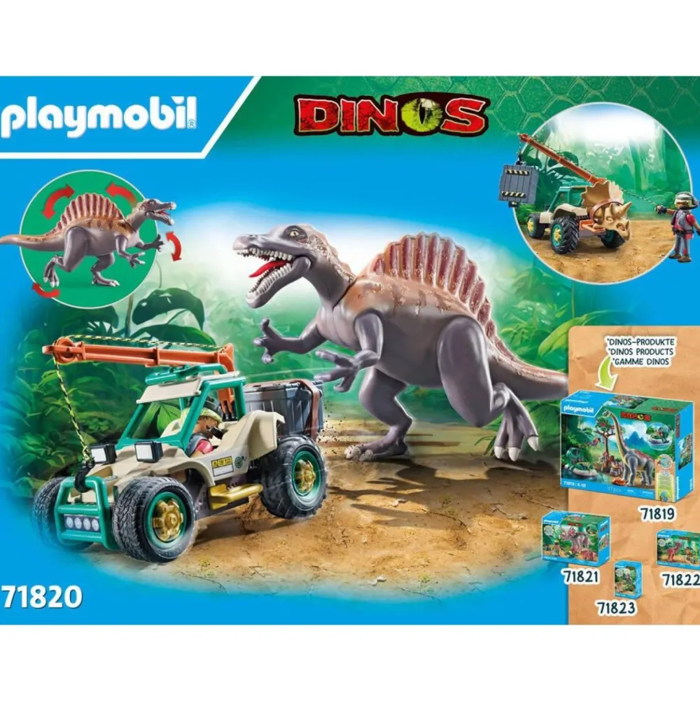 Playmobil Spinosaure, chercheur et véhicule à grue Dinos 71820^ Les Dinosaures Et La Préhistoire