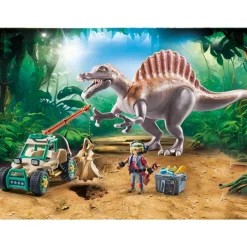 Playmobil Spinosaure, chercheur et véhicule à grue Dinos 71820^ Les Dinosaures Et La Préhistoire