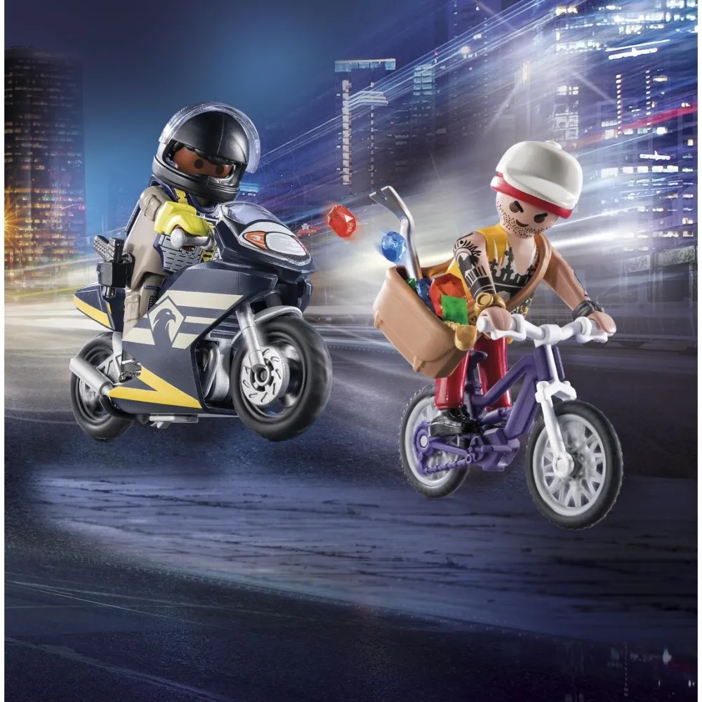 Playmobil Starter Pack Agent et Voleur City Action 71255^ La Ville, La Police Et Les Secours